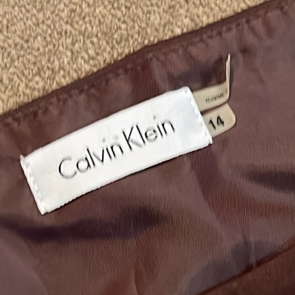 Calvin Klein Sleeveless Women's Brown Dress Size 14 (TD) - Picture 5 of 6